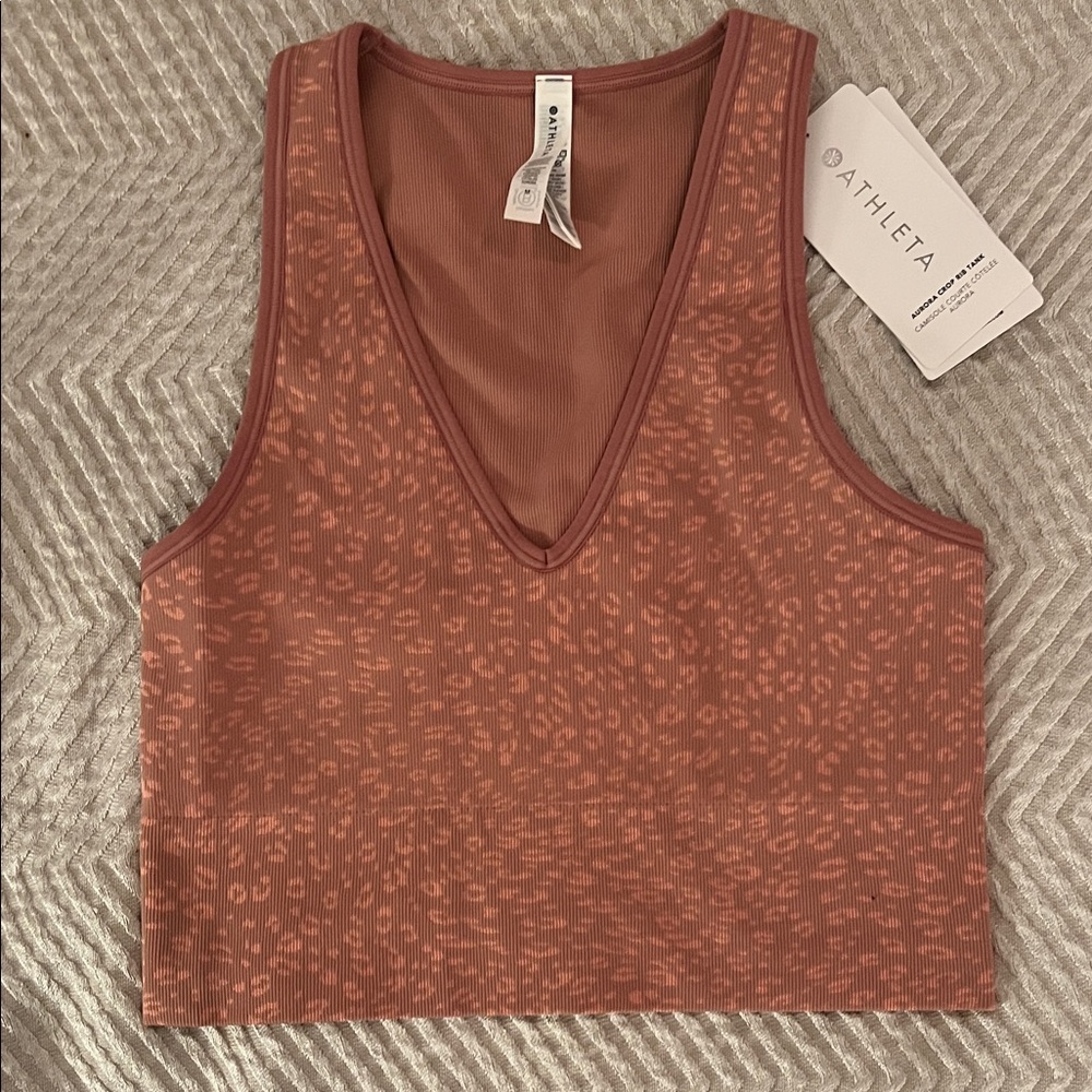 Athleta Women's Leopard Print Crop Top in Rust
